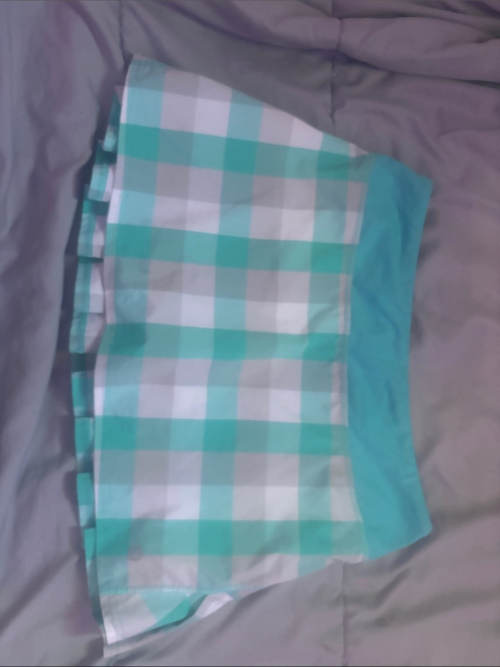 lululemon athletica Mint Green and White Plaid Skirt